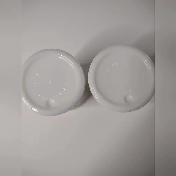 Vtg. Merck Sharp & Dohme white milk glass apothecary jars (set of 2) spice jars - Picture 2 of 4